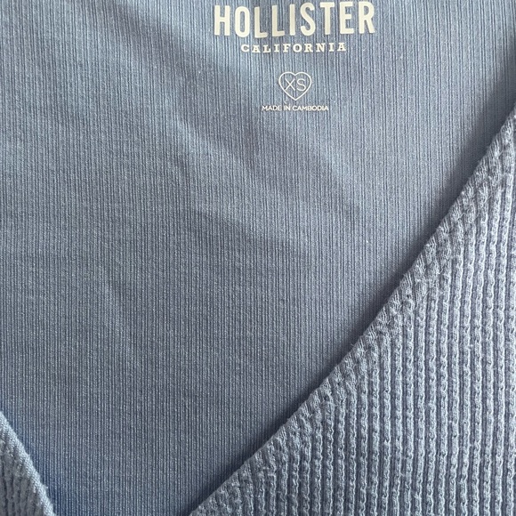 Hollister light blue ribbed wrap top!! - Picture 3 of 3
